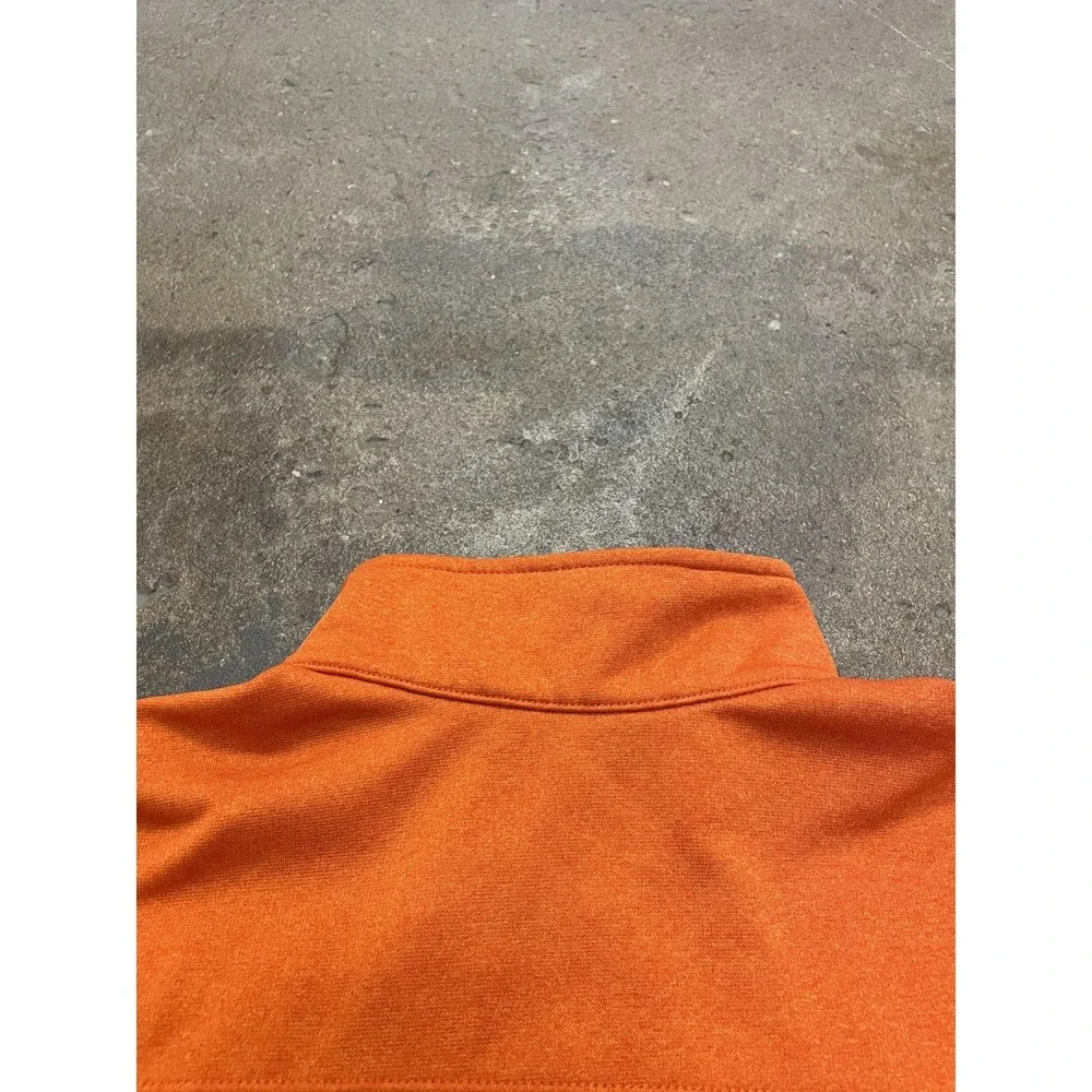 The‎ North Face Pullover Mens Medium Orange 1/4 Zip Fleece Mock Neck Hiking